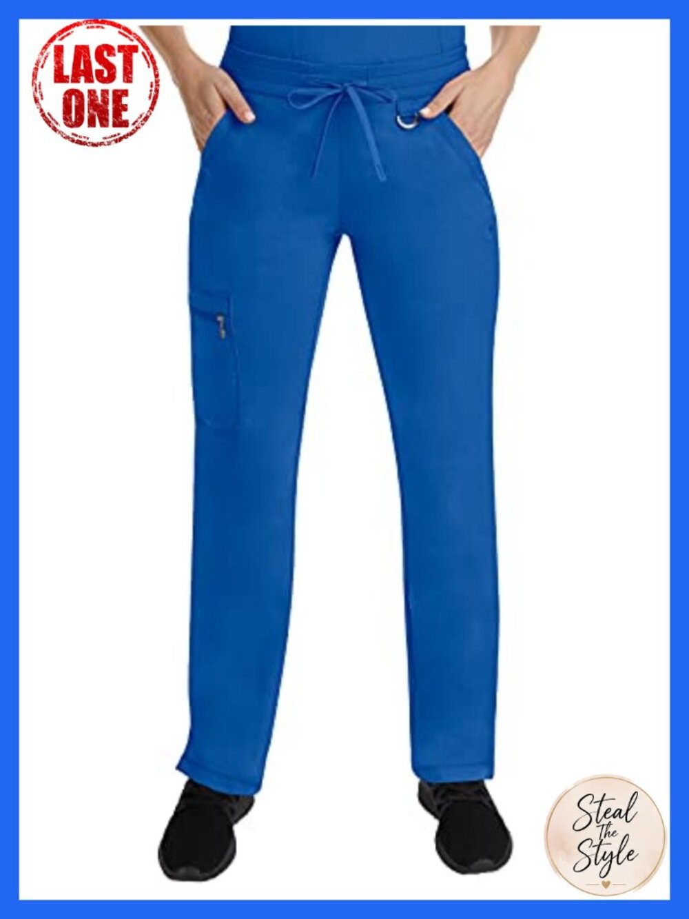 Healing Hands Scrub Pants Women Drawstring 6 Pockets Narrow Leg